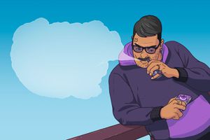 Person smoking a vape pen